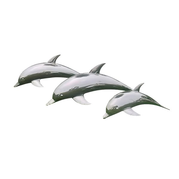 Custom 304 Stainless Steel Dolphin Sculpture for Outdoor Garden