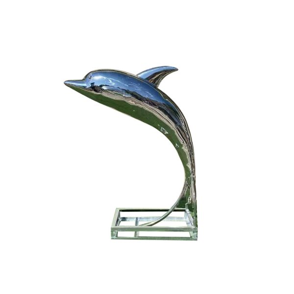Custom 304 Stainless Steel Dolphin Sculpture for Outdoor Garden