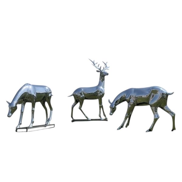 Forged Stainless Steel Deer Sculpture - Image 7