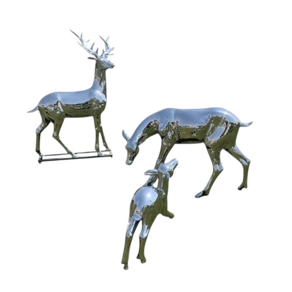 Forged Stainless Steel Deer Sculpture - Image 6