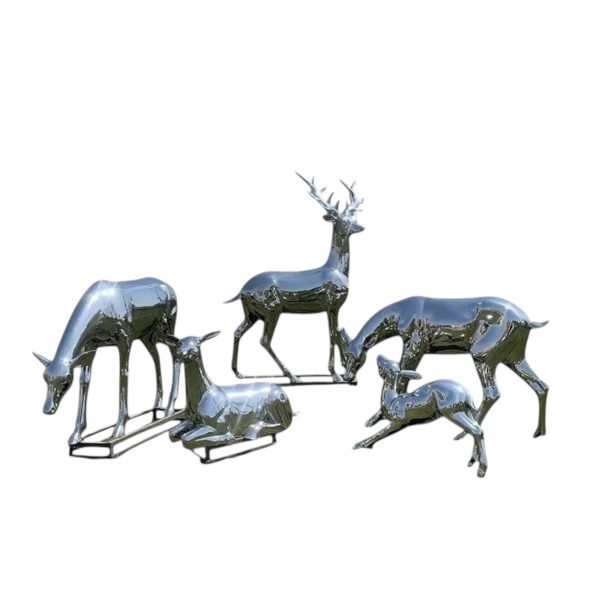 Forged Stainless Steel Deer Sculpture - Image 4