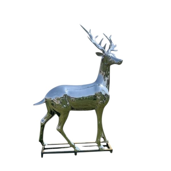 Forged Stainless Steel Deer Sculpture - Image 2