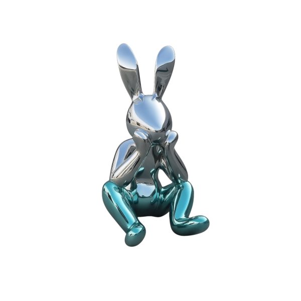 Forged Stainless Steel Bunny Sculpture - Image 2