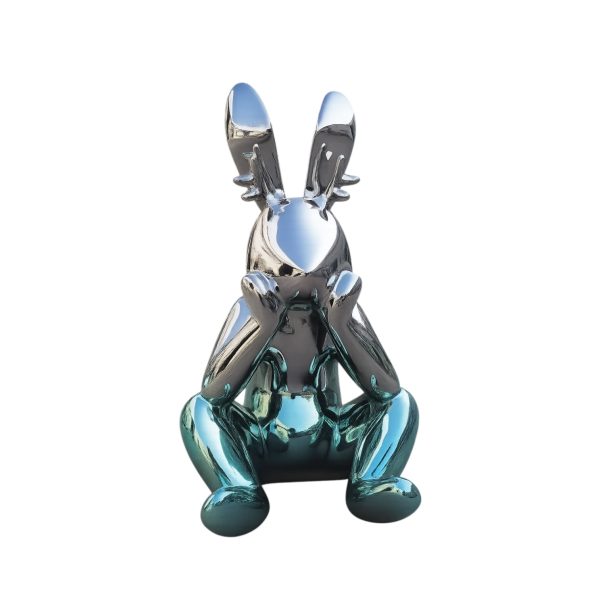 Forged Stainless Steel Bunny Sculpture - Image 3