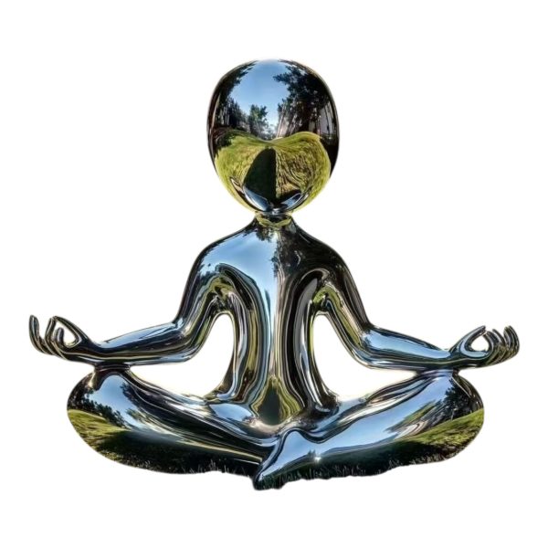 Stainless Steel Human Figure Sculpture - Image 2