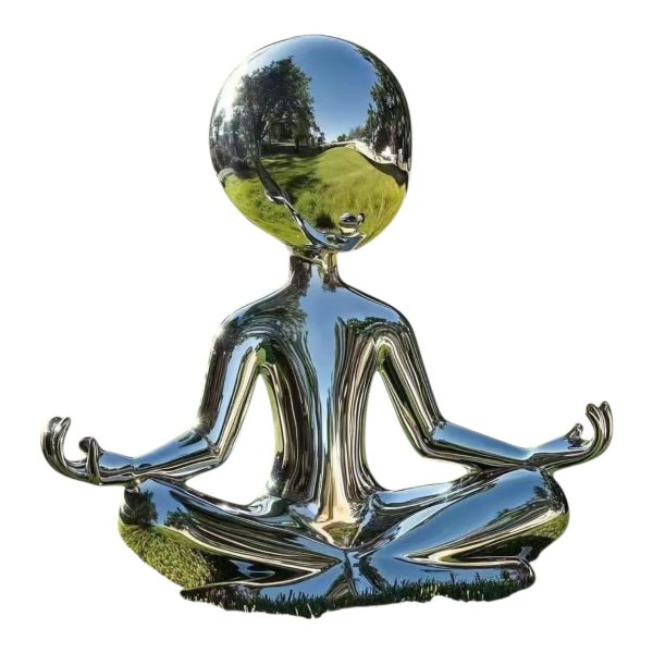 Stainless Steel Human Figure Sculpture - Image 3