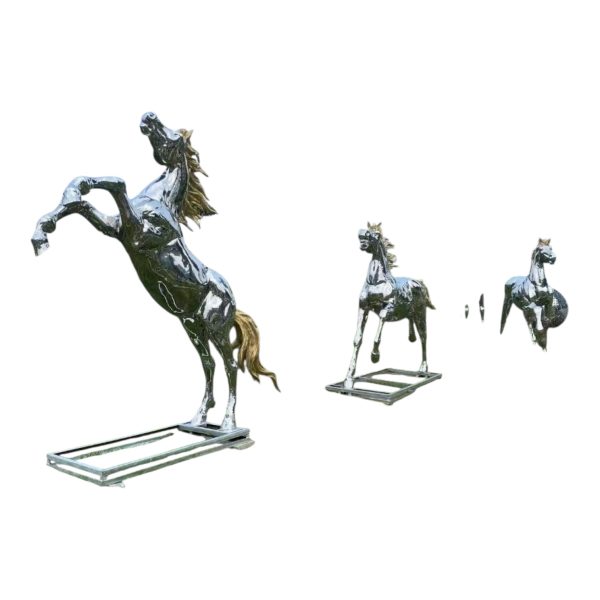 Stainless Steel Horse Sculpture - Image 5