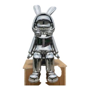 Stainless Steel Cartoon Bunny Sculpture