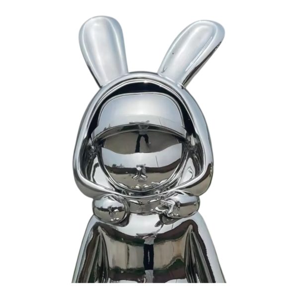 Stainless Steel Cartoon Bunny Sculpture - Image 5
